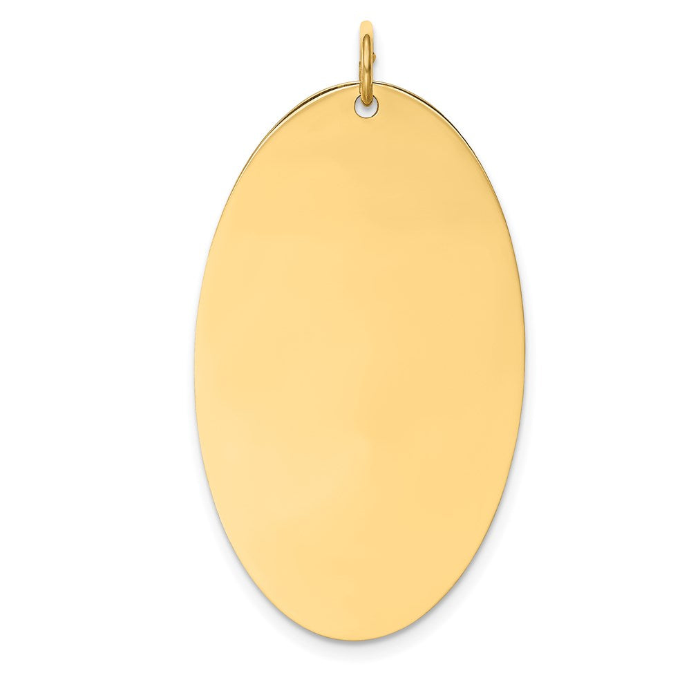 14k Plain .013 Gauge Engravable Elliptical Disc Charm