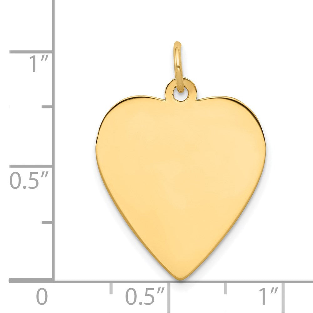 14k Plain .027 Gauge Engravable Heart Disc Charm
