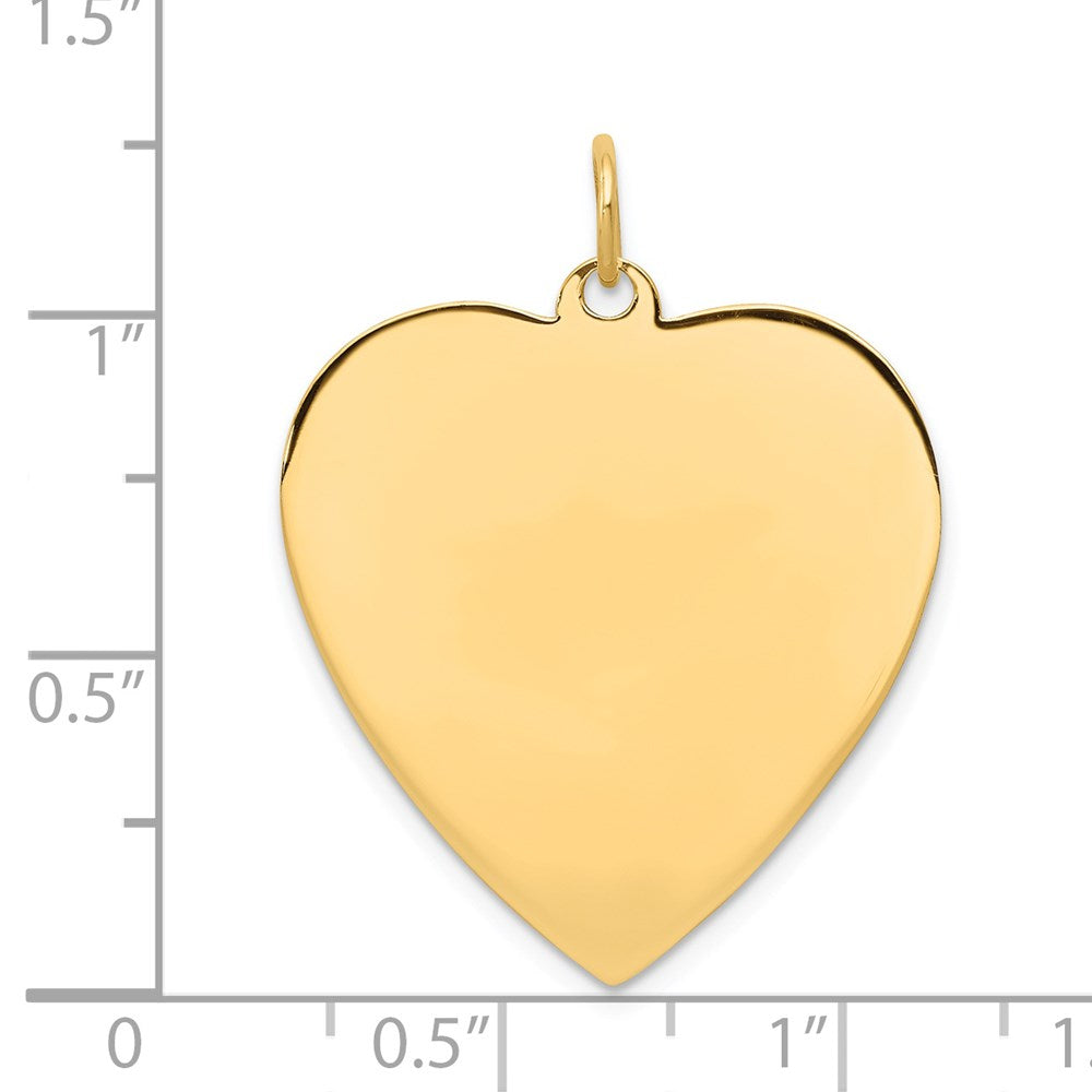 14k Plain .013 Gauge Engravable Heart Disc Charm