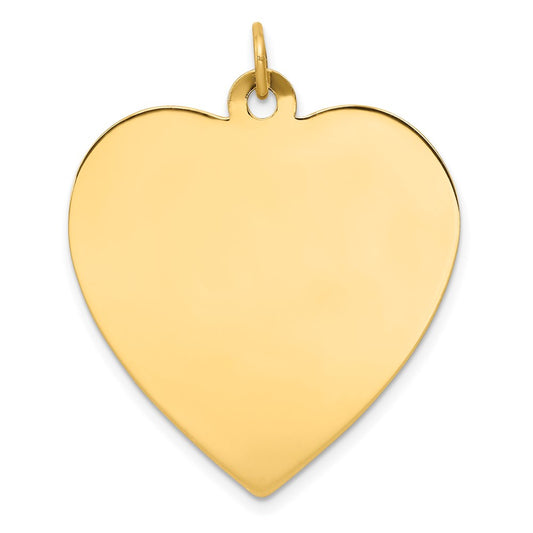 14k Plain .035 Gauge Engravable Heart Disc Charm