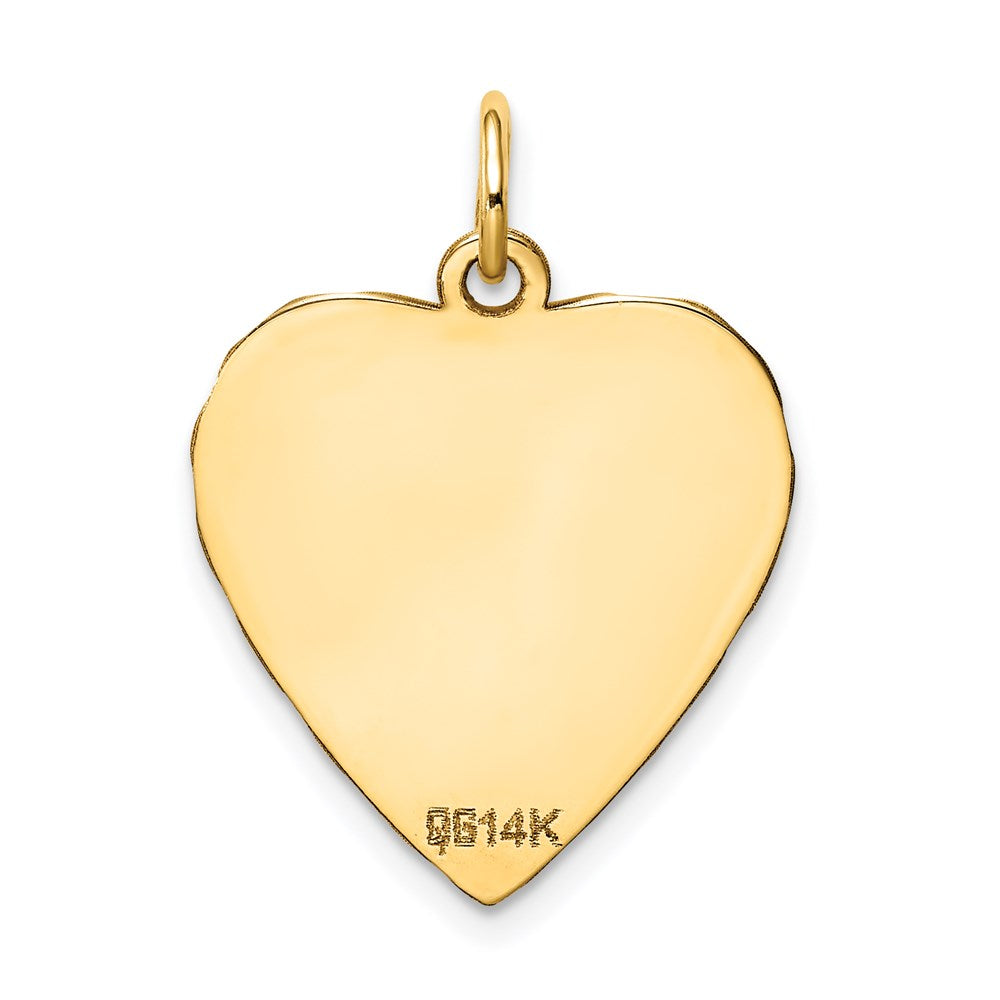 14k Etched .027 Gauge Engravable Heart Disc Charm