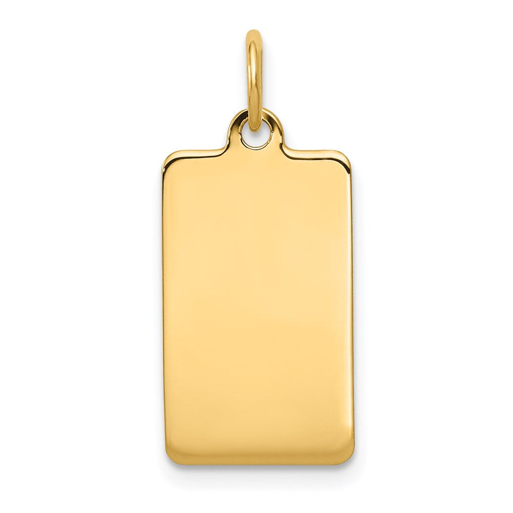 14k Plain .027 Gauge Rectangular Engravable Disc Charm