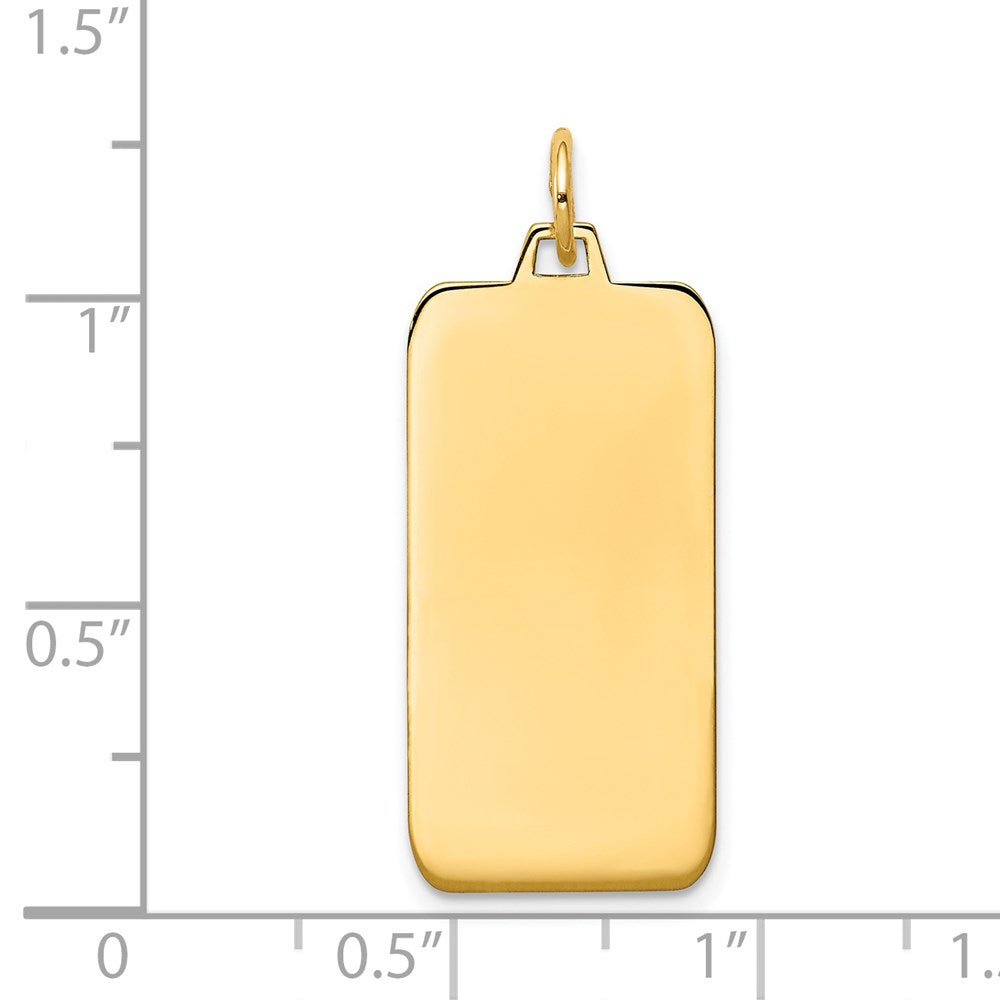 14k Plain .027 Gauge Engravable Rectangular Disc Charm