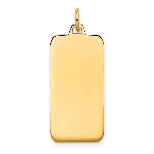 14k Plain .027 Gauge Engravable Rectangular Disc Charm