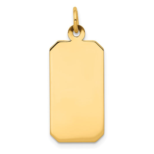 14k Plain .027 Gauge Engravable Rectangular Disc Charm