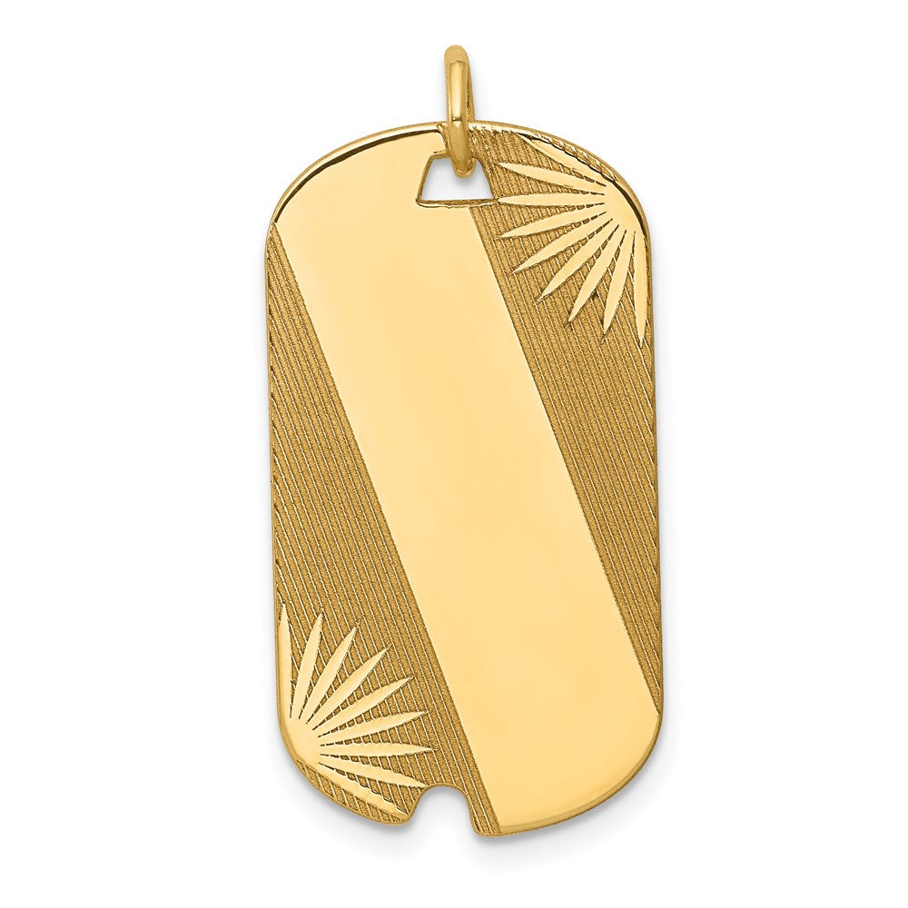 14k Patterned .013 Gauge Engravable Dog Tag Disc Charm