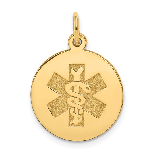 14k Medical Jewelry Unenameled Pendant