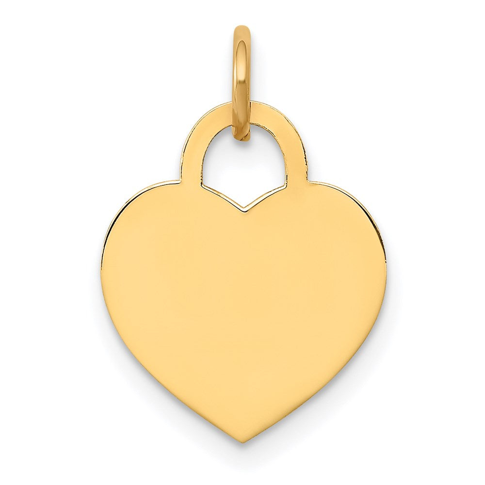 14k Yellow Gold Small Engravable Heart Charm