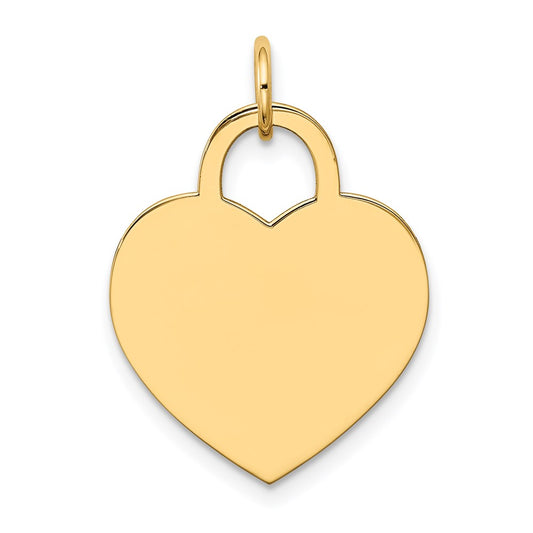14k Large Engravable Heart Charm