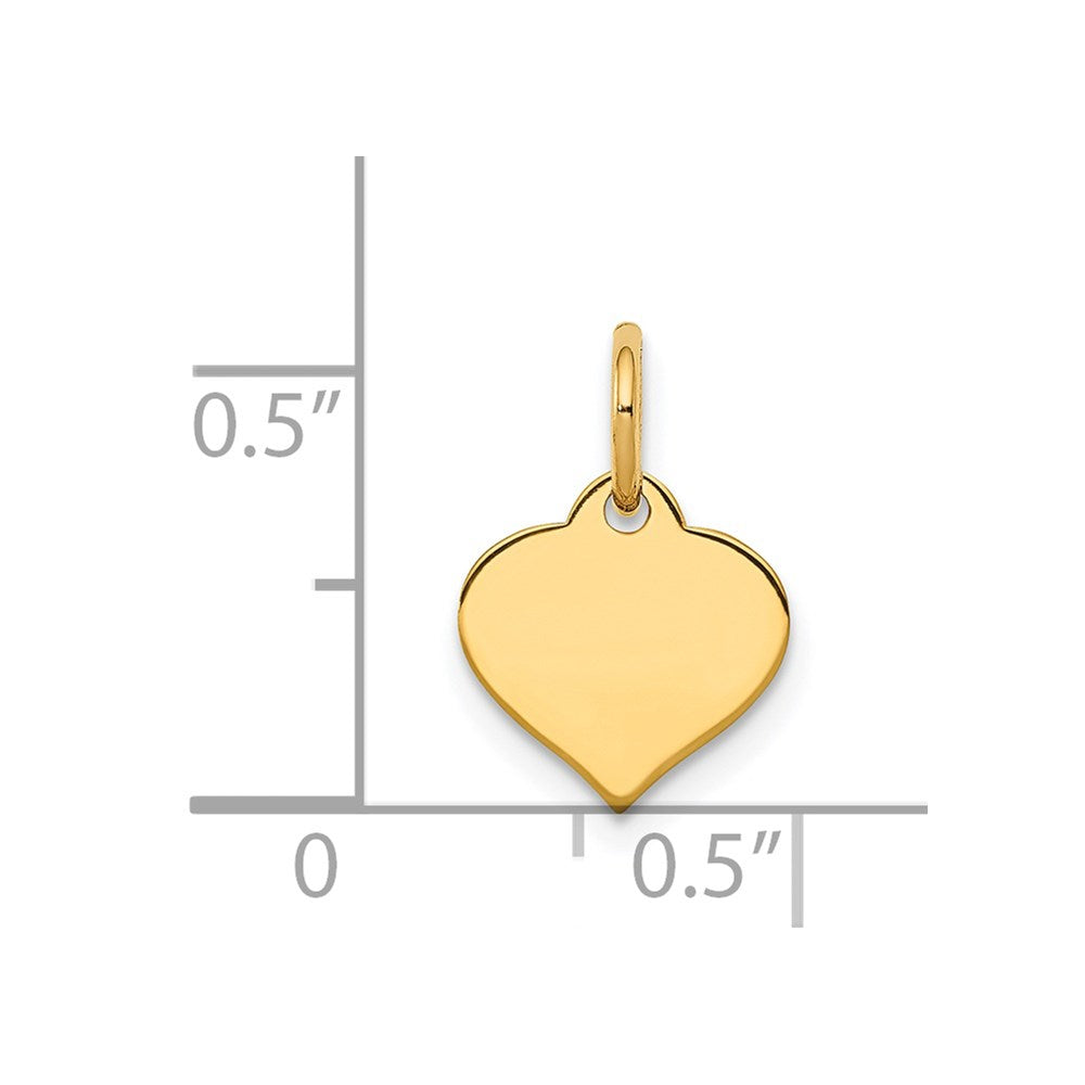 14K Yellow Gold Heart Disc Charm