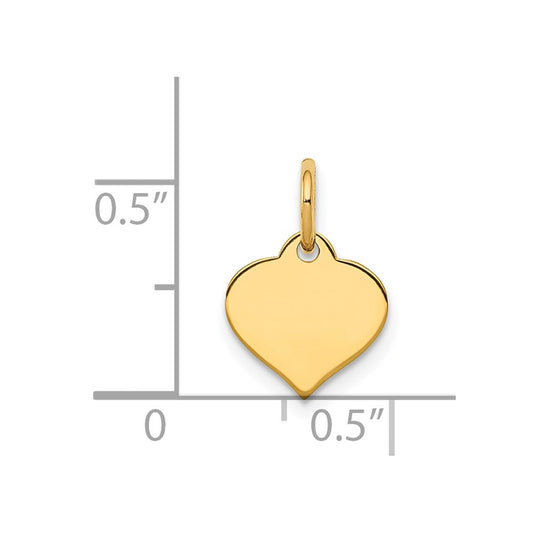 14K Heart Disc Charm