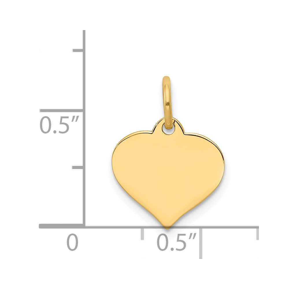 14K Yellow Gold Heart Disc Charm