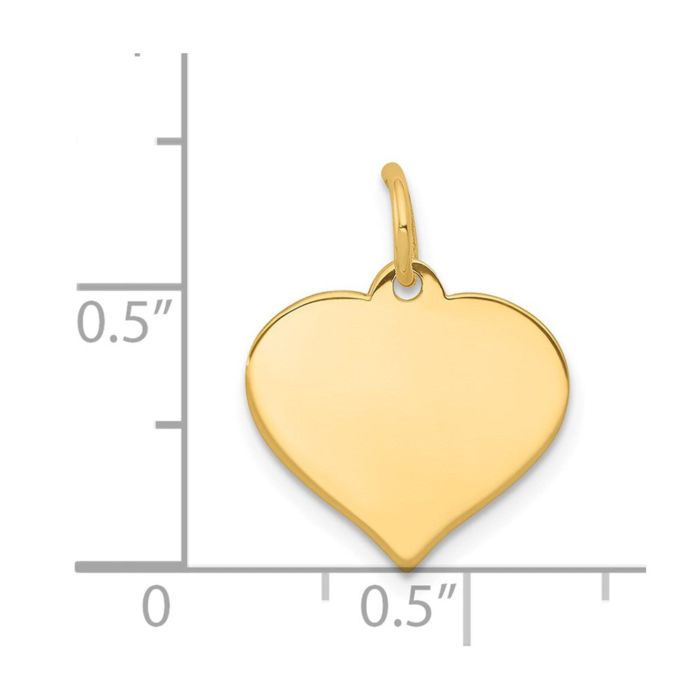 14K Heart Disc Charm