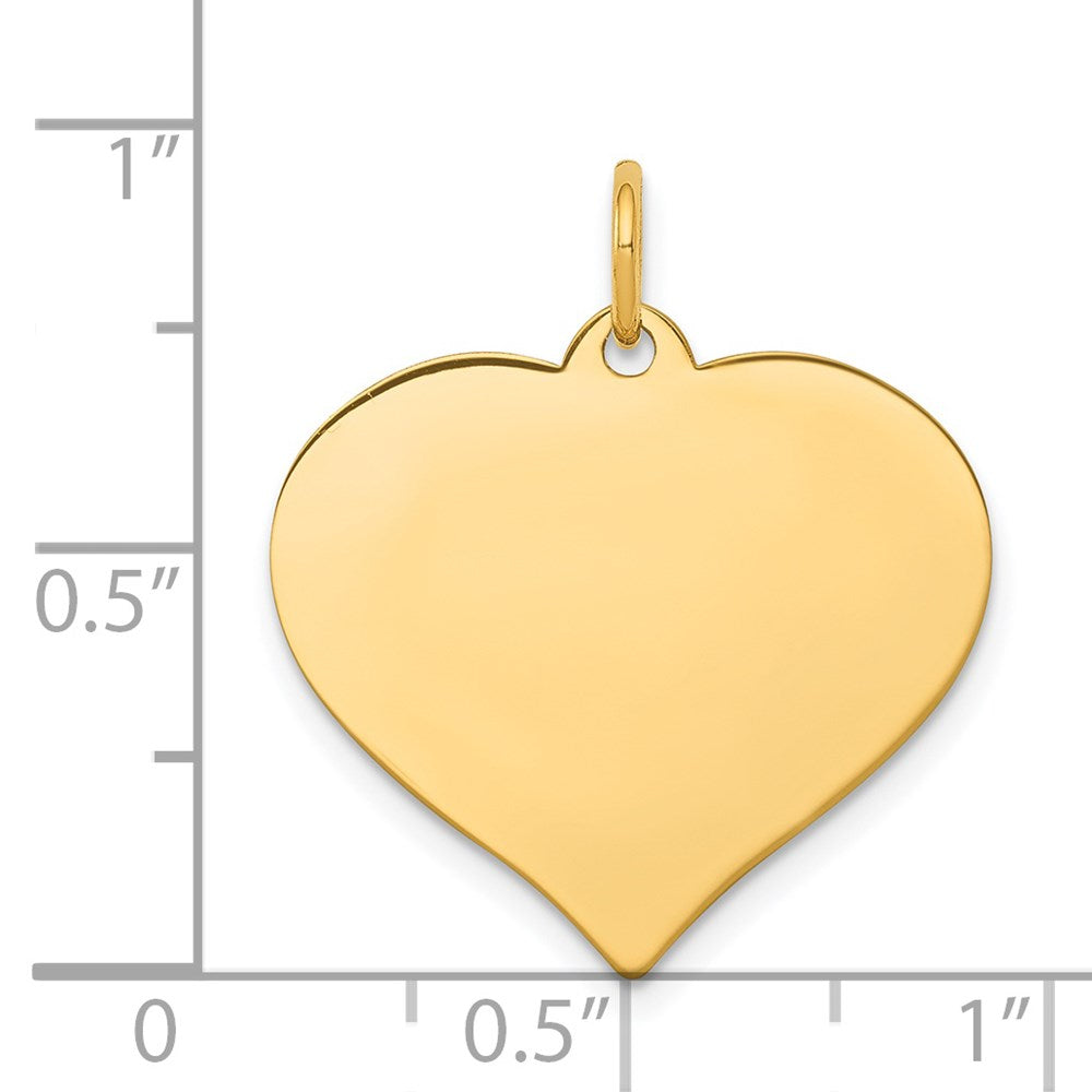 14K Yellow Gold Heart Disc Charm