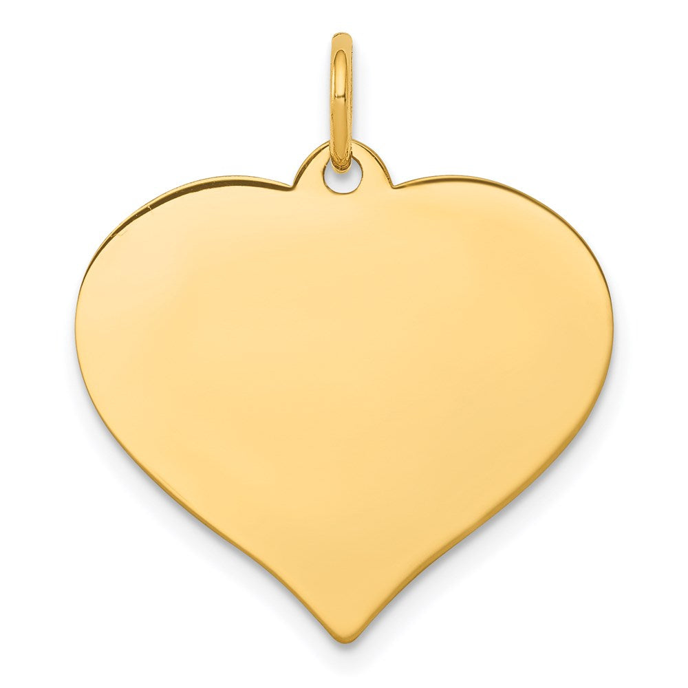 14K Yellow Gold Heart Disc Charm