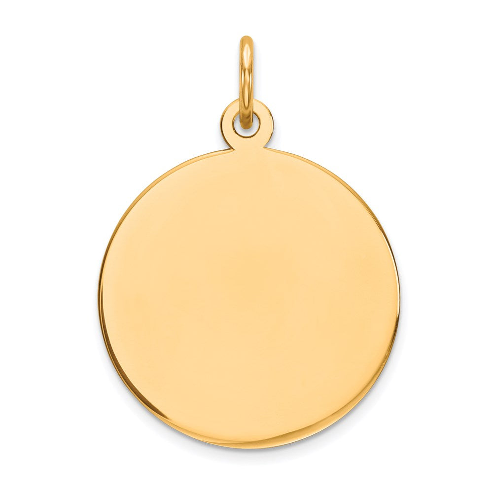14K Yellow Gold Round Disc Charm