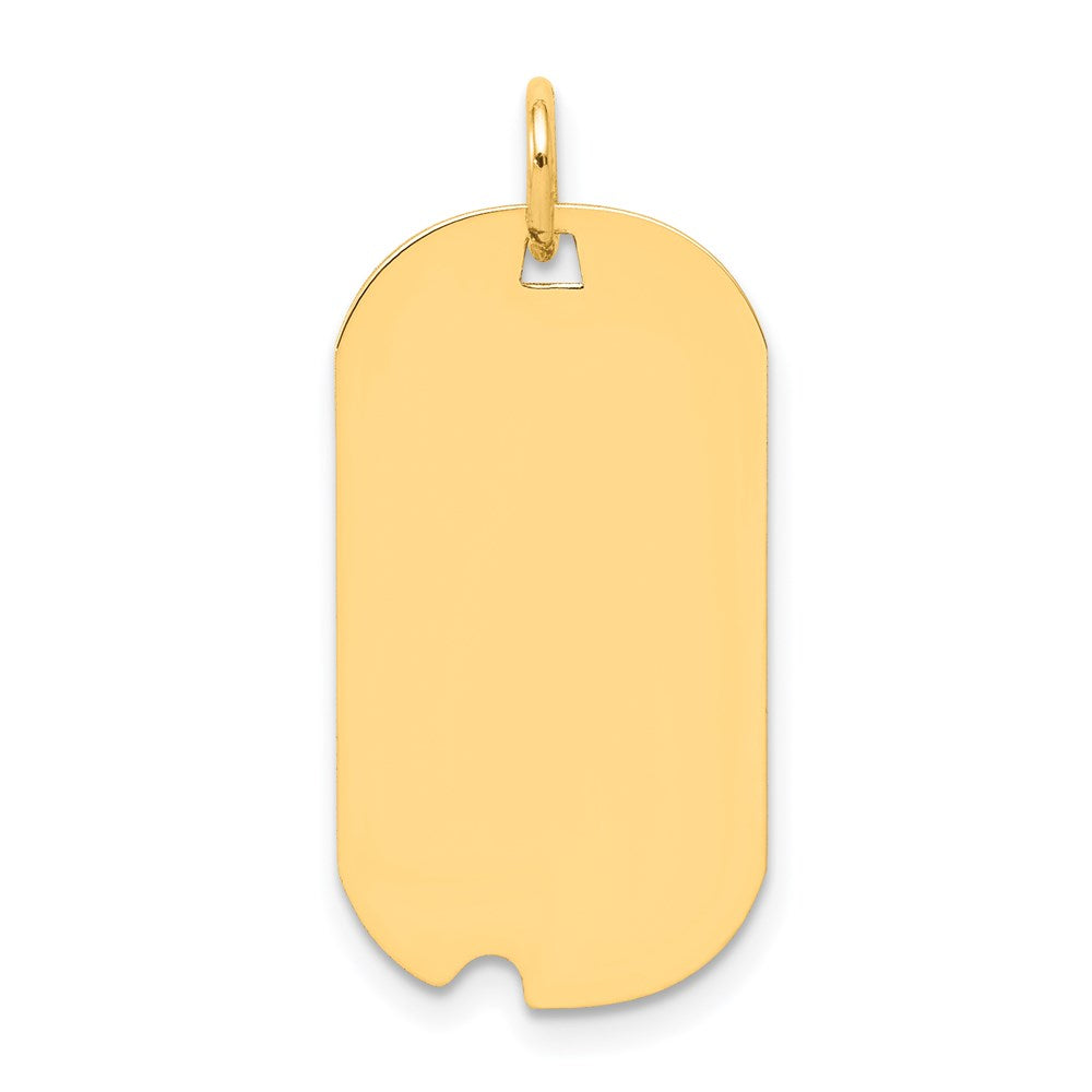 14k Plain .027 Gauge Engravable Dog Tag w/Notch Disc Charm