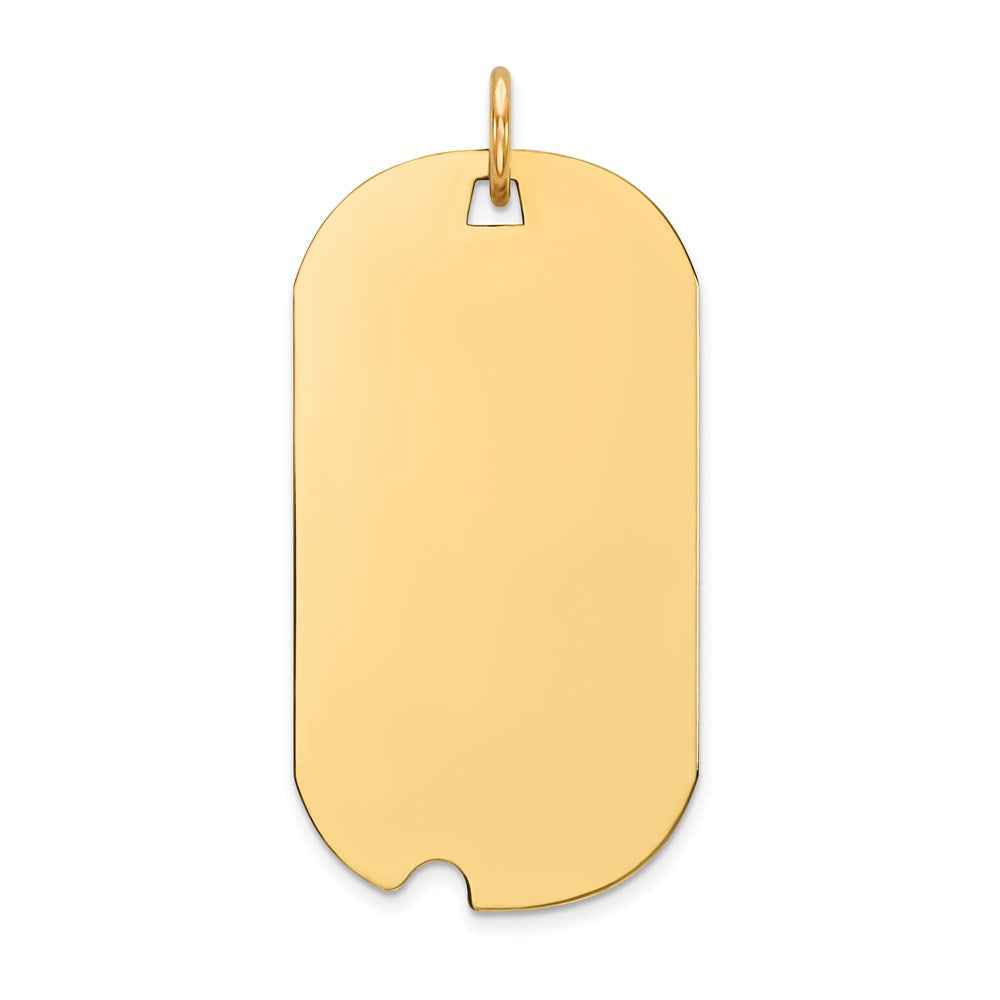 14k Plain .027 Gauge Engravable Dog Tag w/Notch Disc Charm