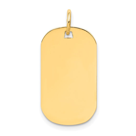 14k Plain .027 Gauge Engraveable Dog Tag Disc Charm