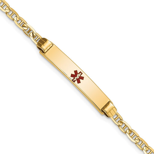 14K Medical 6 Anchor Link ID Bracelet