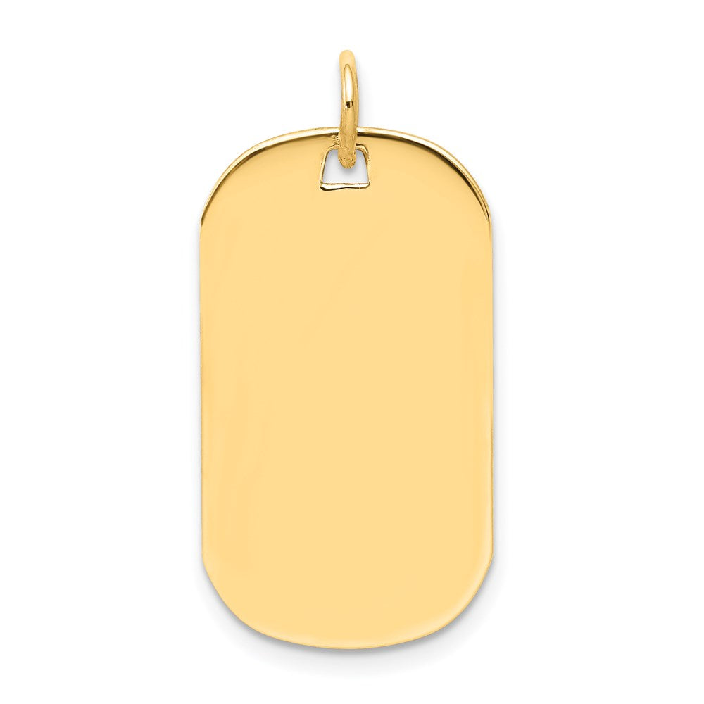 14k Yellow Gold Plain .027 Gauge Engraveable Dog Tag Disc Charm