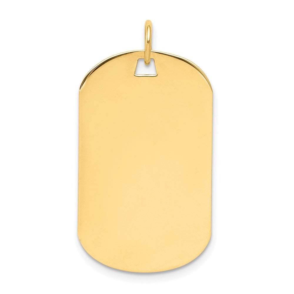14k Plain .013 Gauge Engraveable Dog Tag Disc Charm