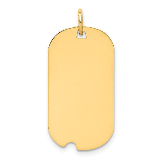 14k Plain .027 Gauge Engraveable Dog Tag w/Notch Disc Charm