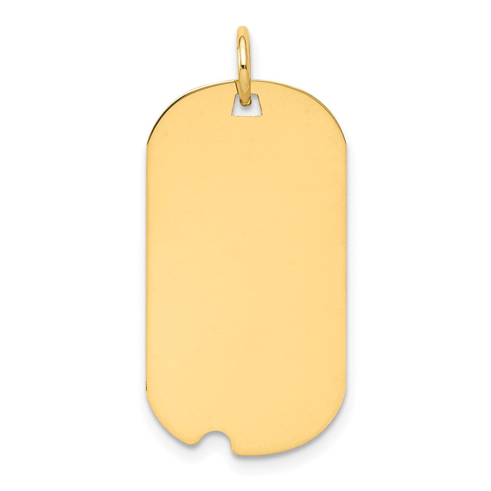 14k Plain .009 Gauge Engraveable Dog Tag w/Notch Disc Charm