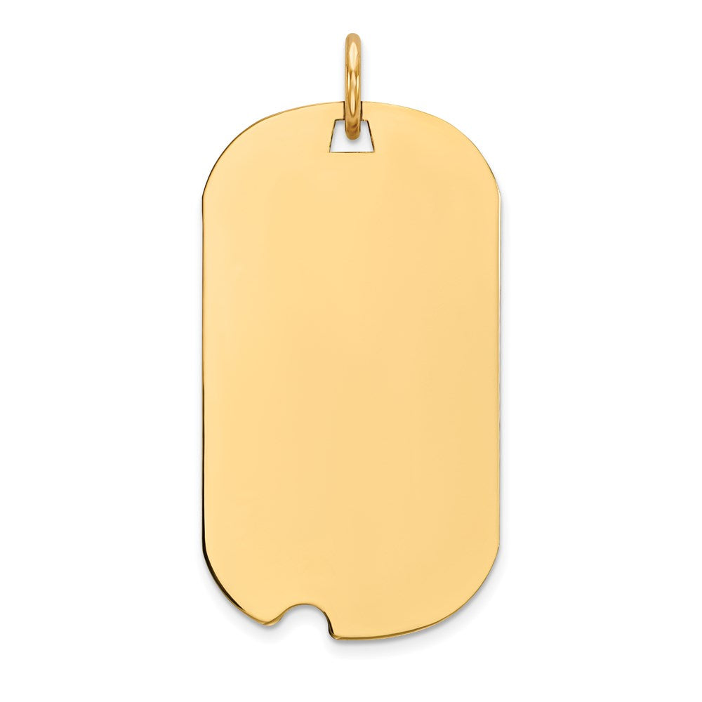 14k Plain .013 Gauge Engraveable Dog Tag w/Notch Disc Charm