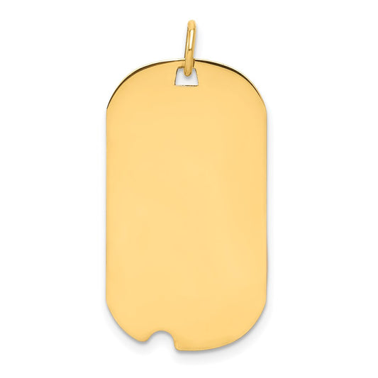 14k Plain .027 Gauge Engraveable Dog Tag w/Notch Disc Charm