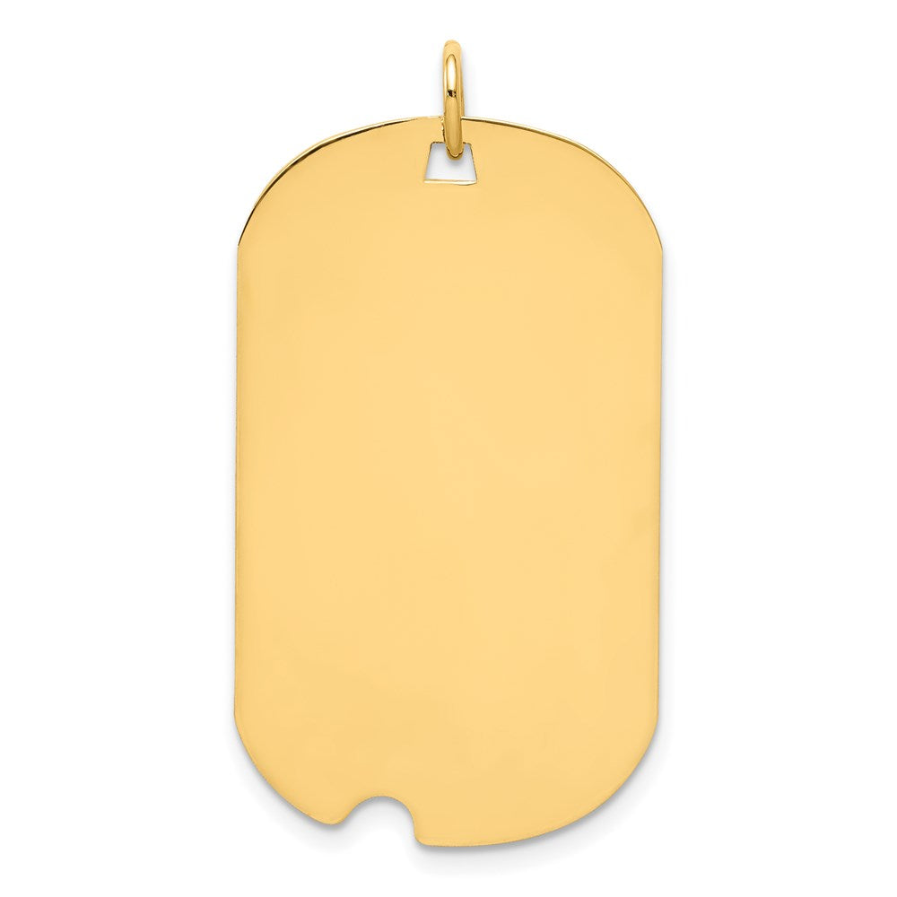 14k Plain .013 Gauge Engraveable Dog Tag w/Notch Disc Charm
