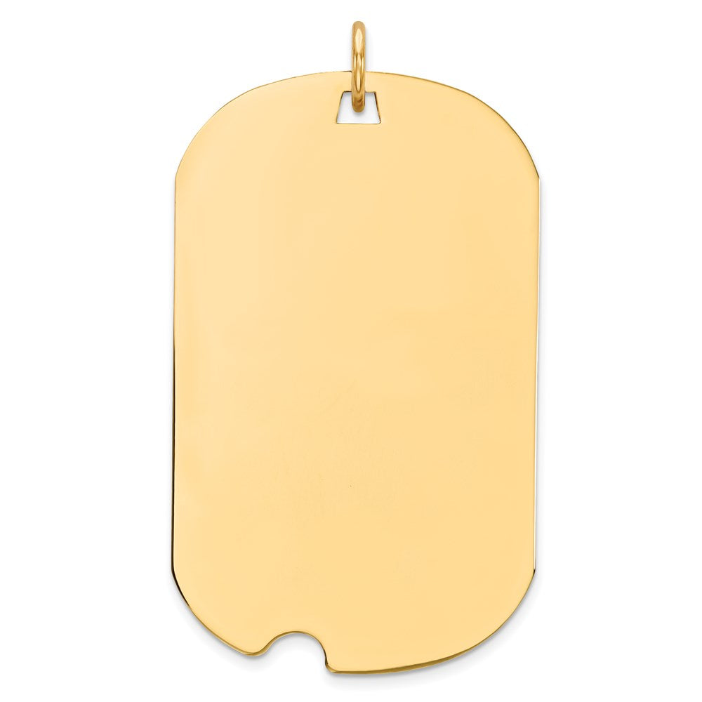 14k Plain .018 Gauge Engraveable Dog Tag w/Notch Disc Charm