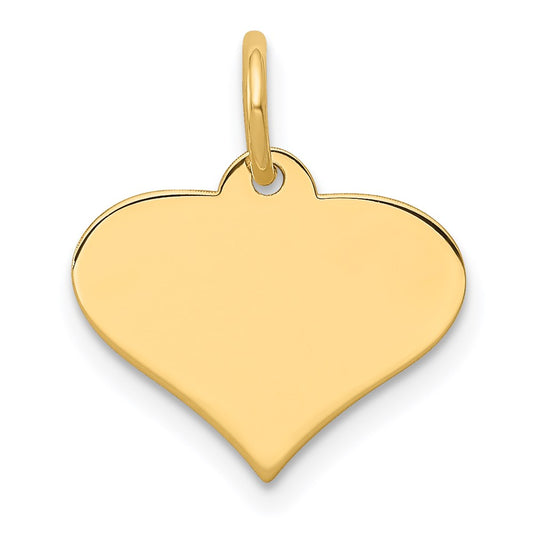14k Plain .027 Gauge Engraveable Heart Disc Charm