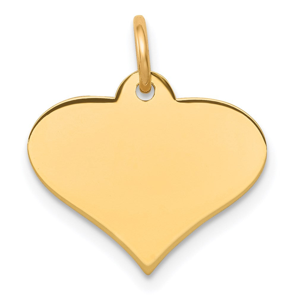 14k Plain .009 Gauge Engraveable Heart Disc Charm