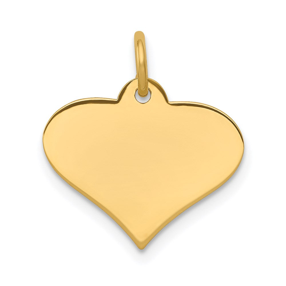 14k Plain .027 Gauge Engraveable Heart Disc Charm