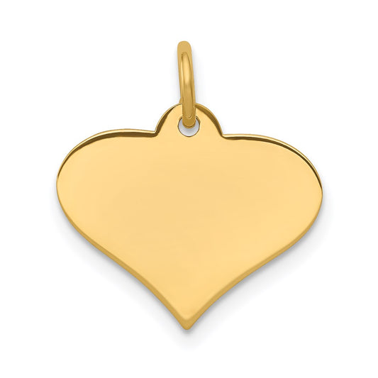 14k Plain .027 Gauge Engraveable Heart Disc Charm