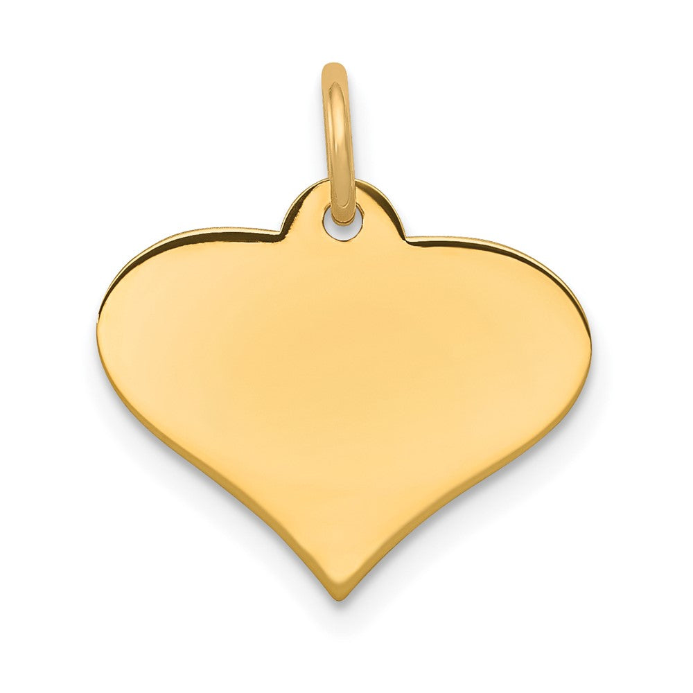 14k Plain .013 Gauge Engraveable Heart Disc Charm
