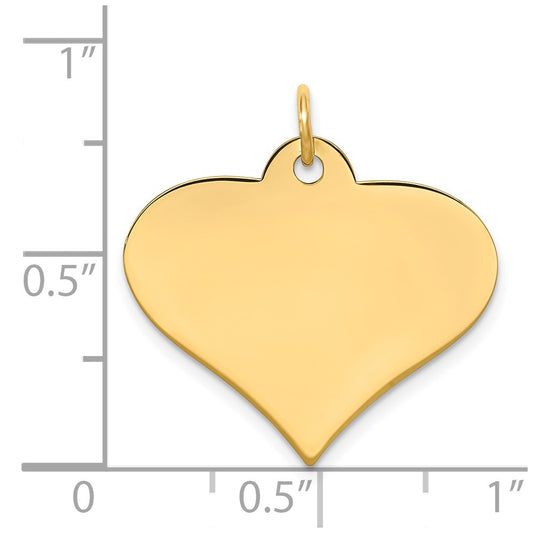 14k Plain .027 Gauge Engraveable Heart Disc Charm