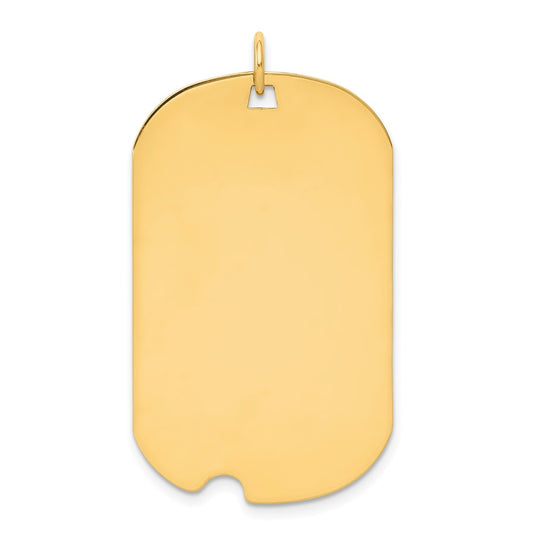 14k Plain .035 Gauge Engravable Dog Tag w/Notch Disc Charm