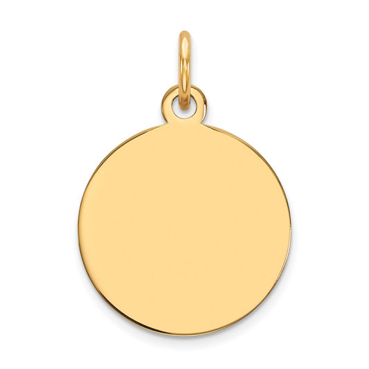 14k Plain .035 Gauge Circular Engravable Disc Charm