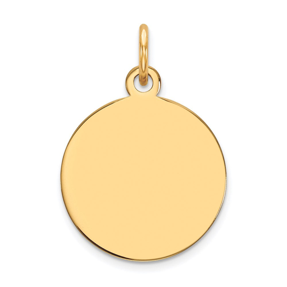 14k Plain .009 Gauge Circular Engravable Disc Charm