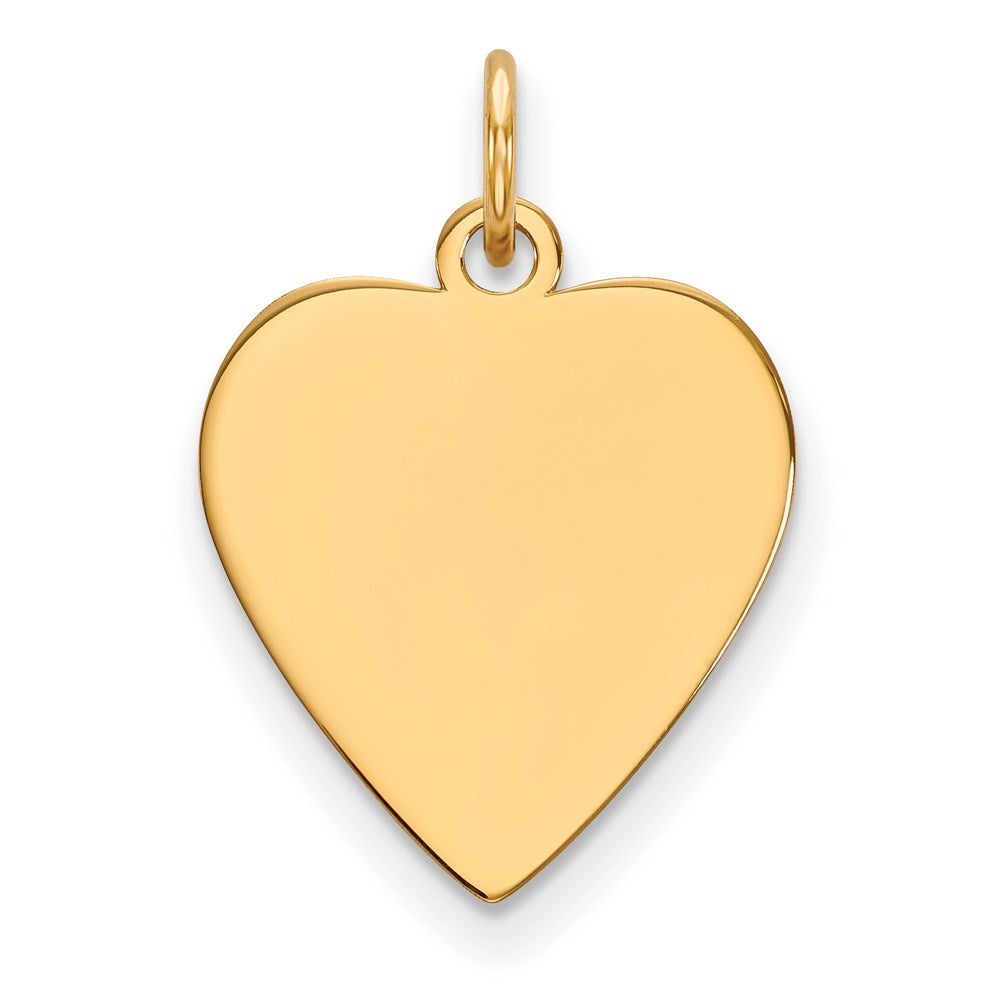 14k Plain .035 Gauge Heart Engravable Disc Charm