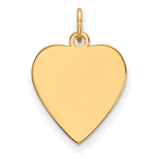 14k Plain .035 Gauge Heart Engravable Disc Charm
