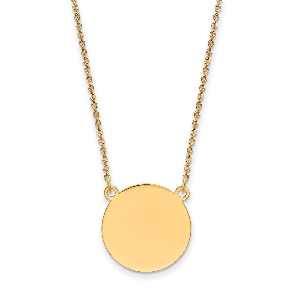 14k Plain .018 Gauge Circular Engravable Disc 18in Necklace