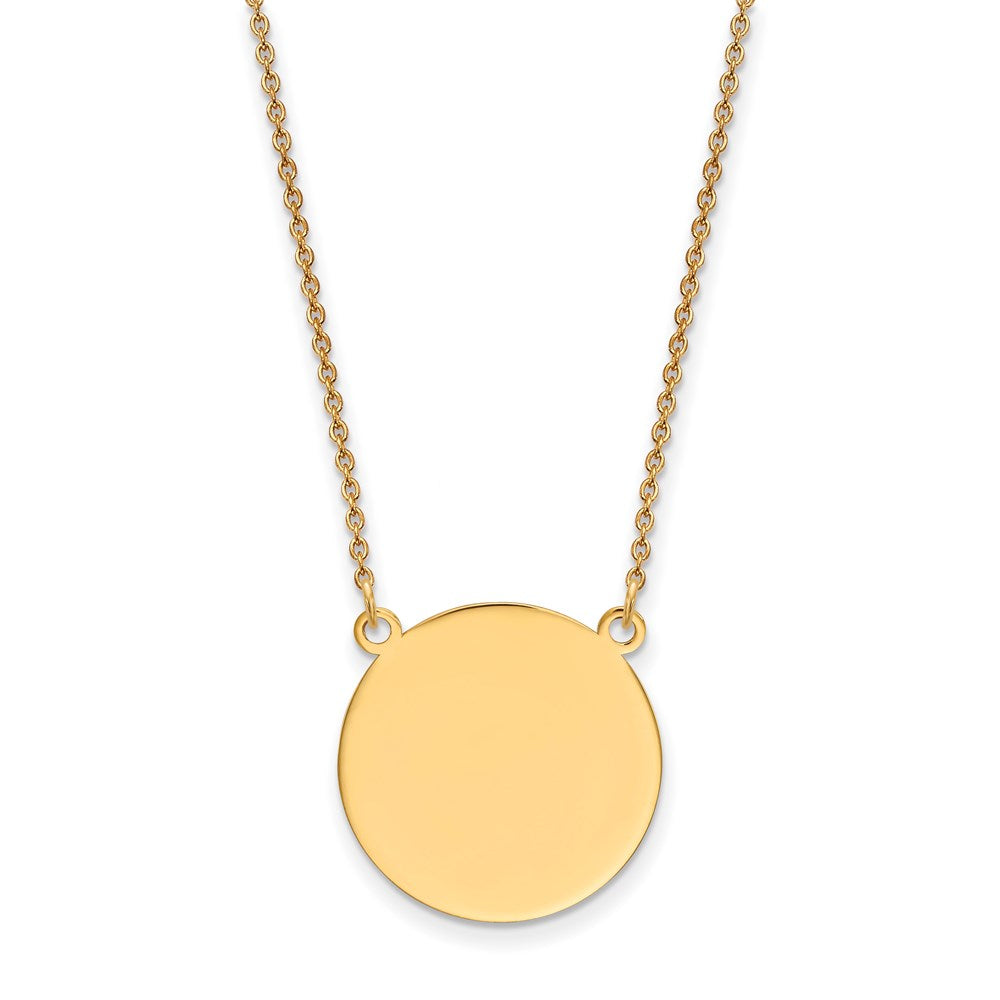 14k Plain .027 Gauge Circular Engravable Disc 18in Necklace