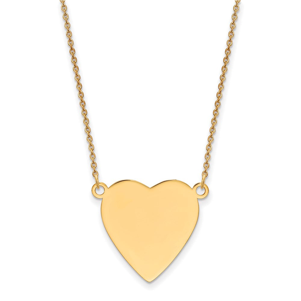 14k Plain .018 Gauge Heart Engravable Disc 18in Necklace