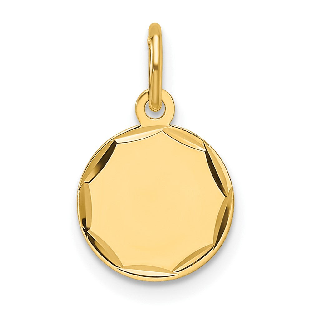 14k Etched .011 Gauge Engravable Round Disc Charm