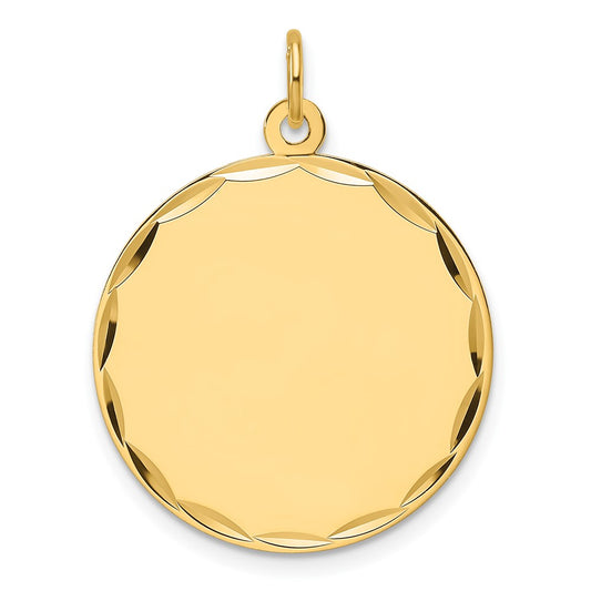 14k Etched .011 Gauge Engravable Round Disc Charm