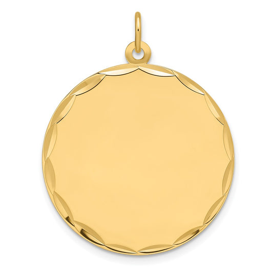 14k Etched .018 Gauge Engravable Round Disc Charm