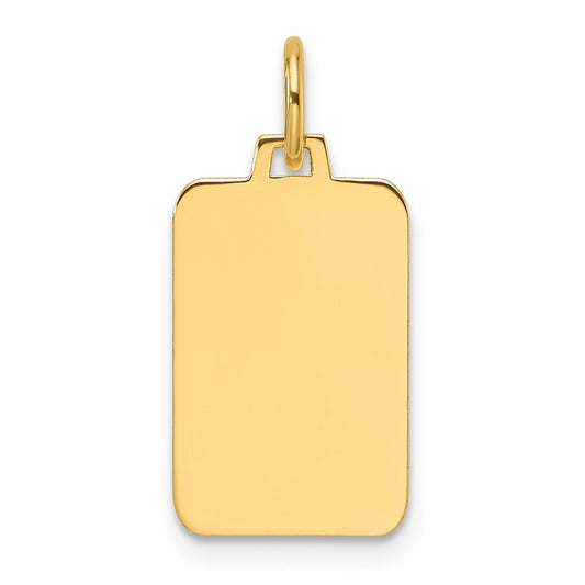 14k Plain .035 Gauge Engravable Rectangular Disc Charm